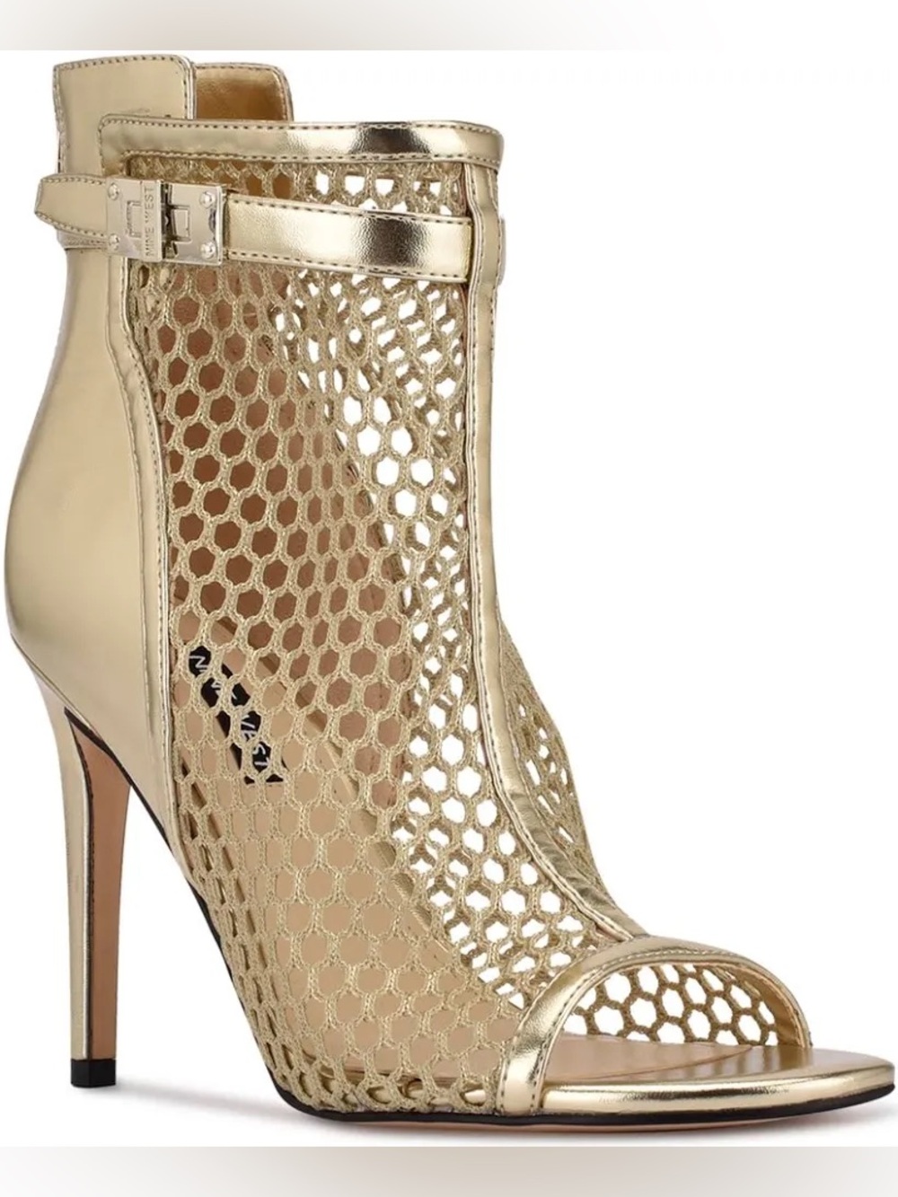Nine West Women’s Ididit2 Peep Toe Stiletto Shooties~Gold